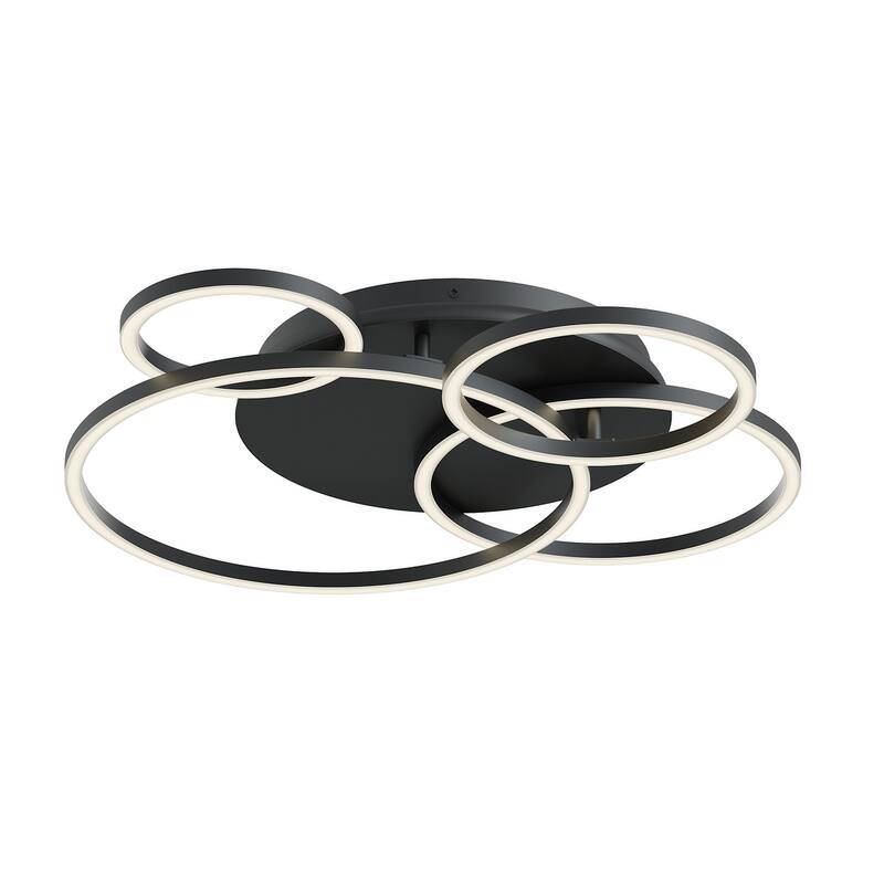 AFX ORBF24LAJD1 Orbit 24" Wide LED Semi-Flush Ceiling Fixture - Black