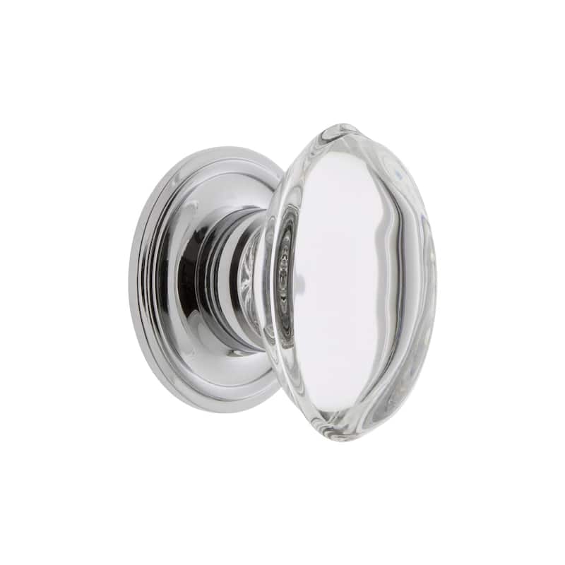 Grandeur PROV-CRYS-KNOB-GEO Provence 1-3/4" Elegant Vintage Oval - Bright Chrome