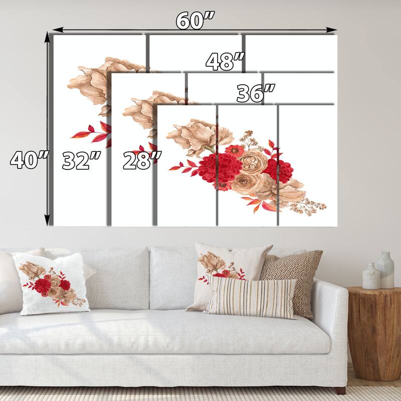 Designart "Autumn Bouquet Of Fall Flowers And Leaves II" Traditional