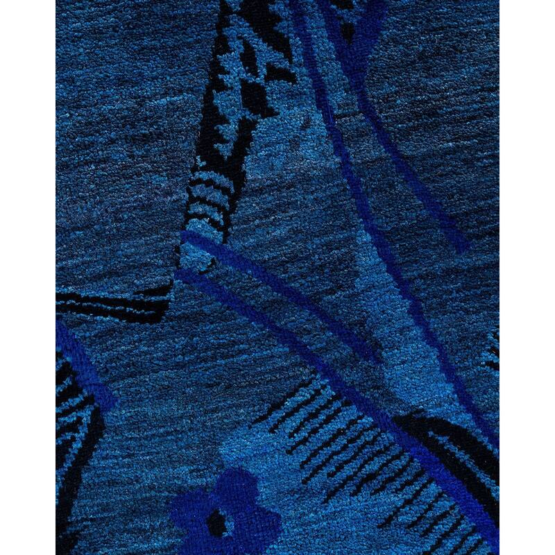 Overdyed, One-of-a-Kind Hand-Knotted Area Rug - Blue - 6' 1" x 9' 3"