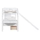 preview thumbnail 14 of 15, Contemporary Modern Design Twin over Twin Wood Bunk Bed with Slide and Storage Staircase,Desk with Drawers and Shelves