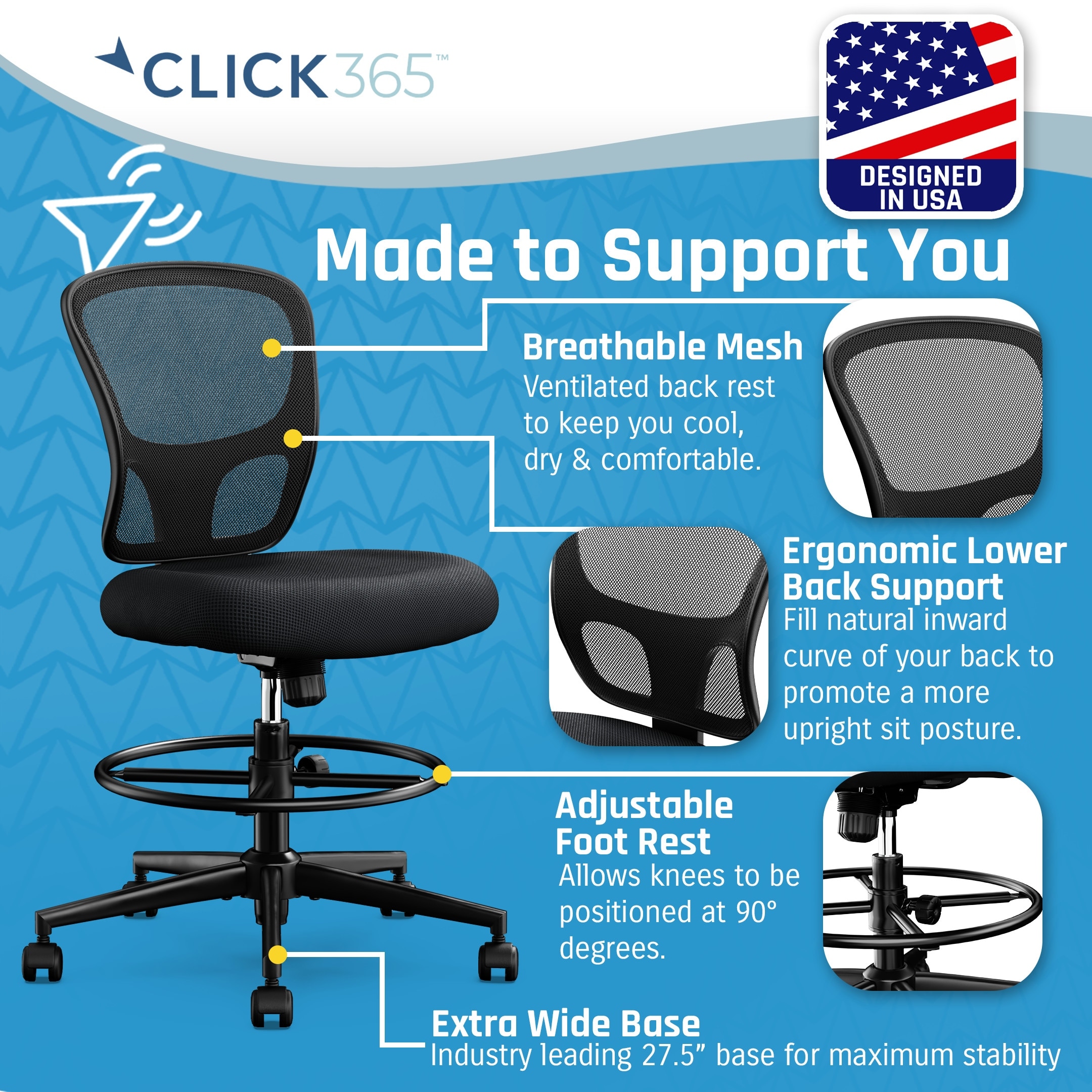 Padded best sale drafting chair