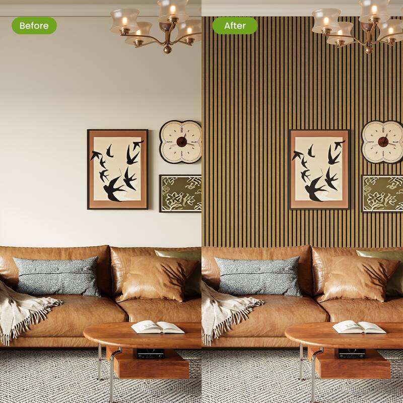 2Pcs Wood Slat Acoustic Wall Panels