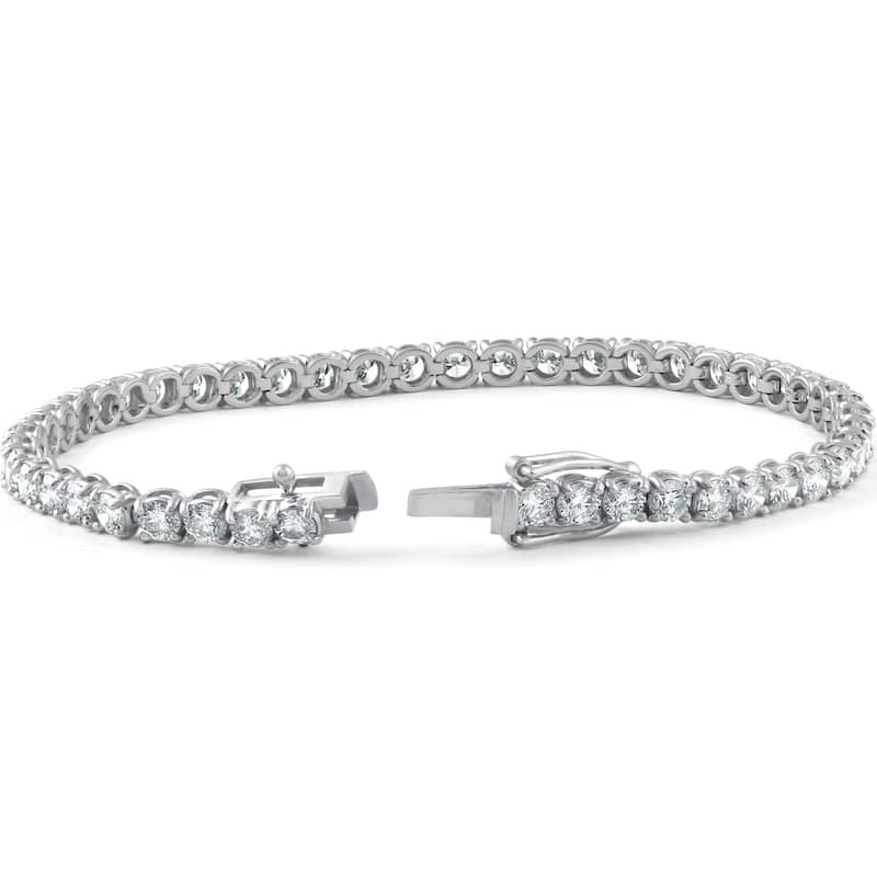 7ct Diamond Tennis Bracelet White Gold Women's 7" Round Cut