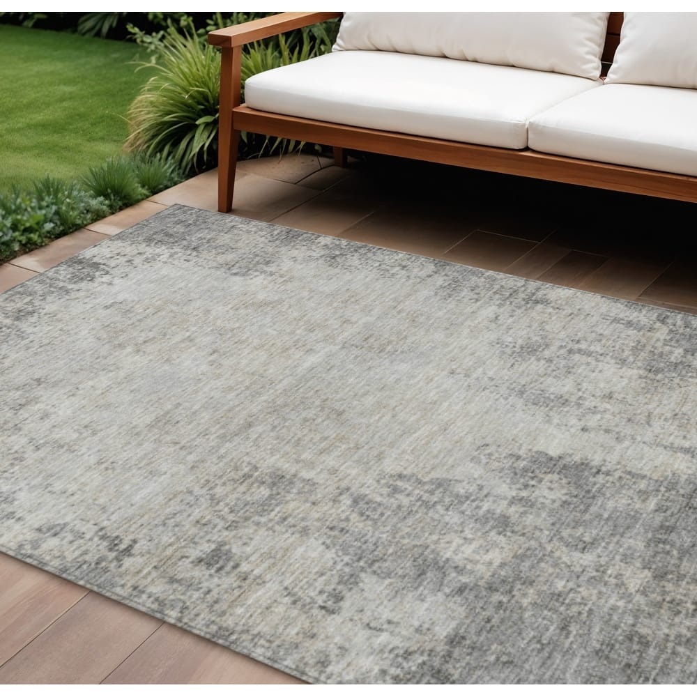 HomeRoots Abstract Transitional Rectangle Outdoor Rug