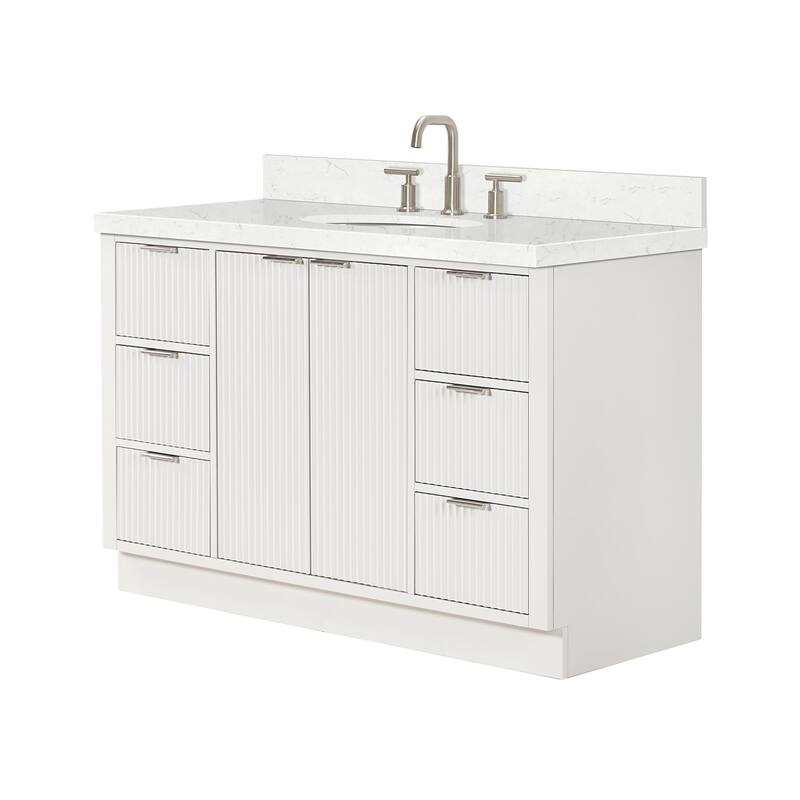 Ariel P54CQOVO Milan 54" Free Standing Single Basin Vanity Set with