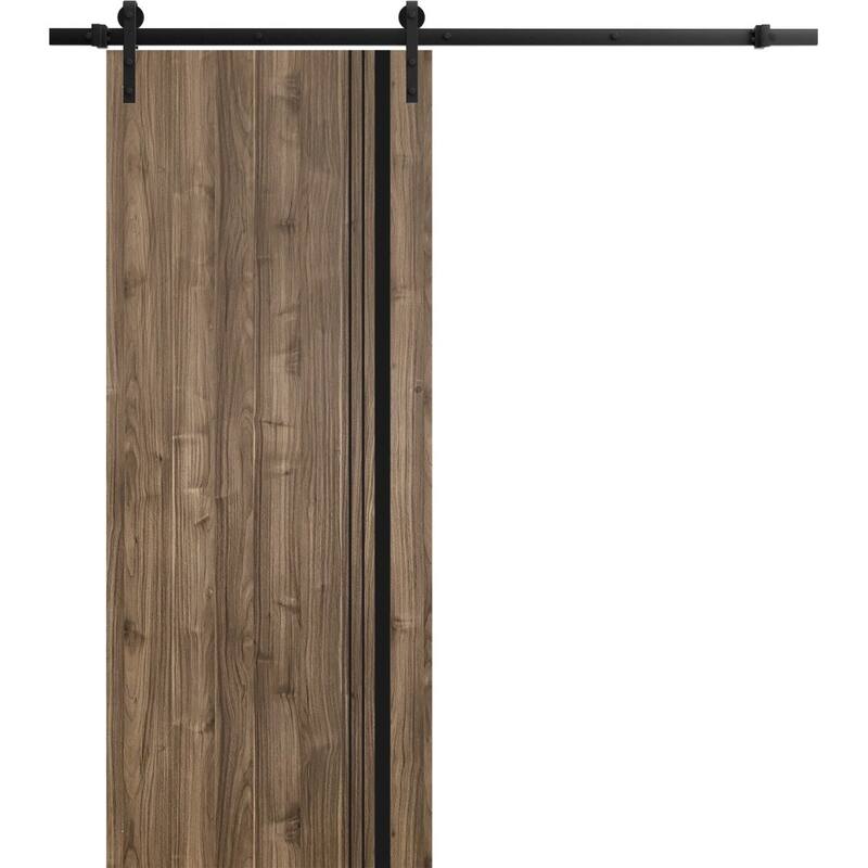 Sturdy Barn Door 36 x 80 Planum 0011 Walnut with 6.6FT - Brown - 42" x 96"