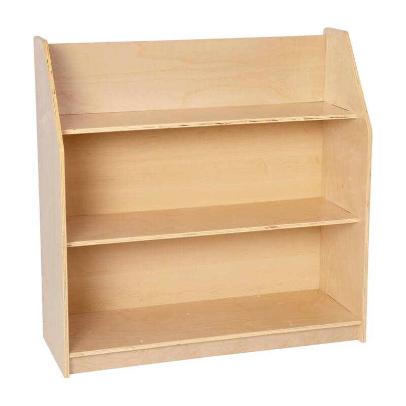 Kid Friendly Wooden Bookshelf with 3 Display Shelves