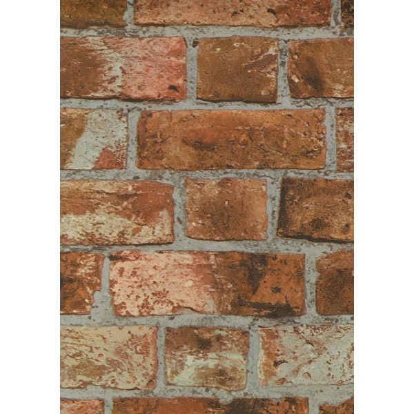 slide 2 of 3, Fine Decor Dexter Orange Brick Wallpaper