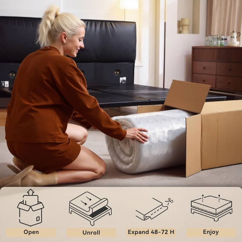 Meyreso 12-inch Hybrid Mattress with Memory Foam Comfort & Individually Wrapped Coils