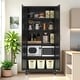 preview thumbnail 2 of 16, Anmytek 71" Tall Metal Storage Cabinet with 2 Doors and Adjustable Shelves Black for Bedroom Living Room Kitchen