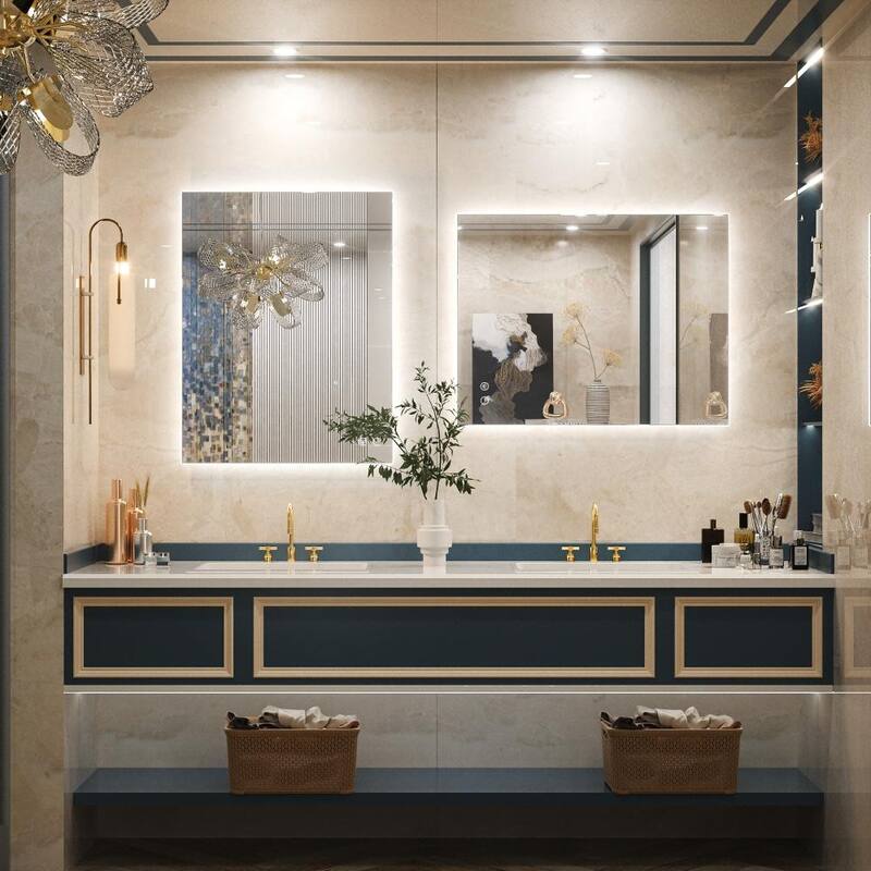 KEONJINN LED Backlit Bathroom Vanity Wall Mirror, Anti-Fog and Dimmable