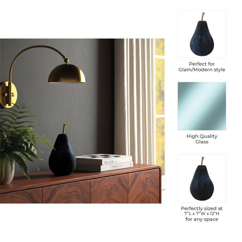 Glass Figurine Sculpture Pear Modern Home Decor Living Room Decoration