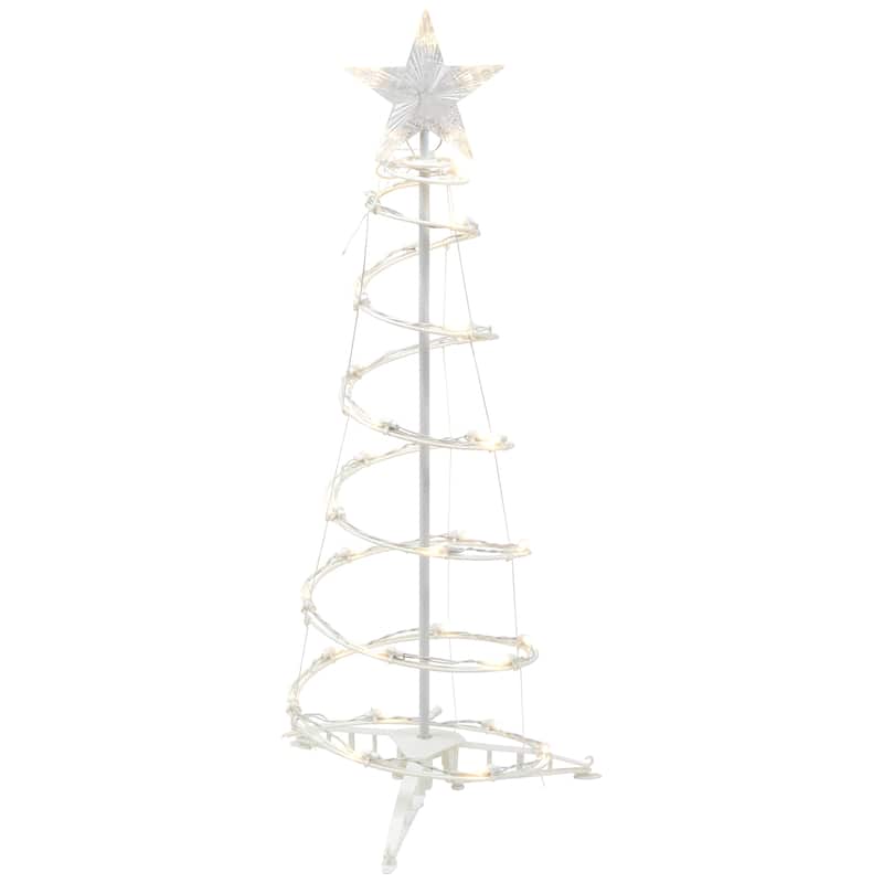 3ft LED Spiral Cone Tree Christmas Decoration Warm White Lights