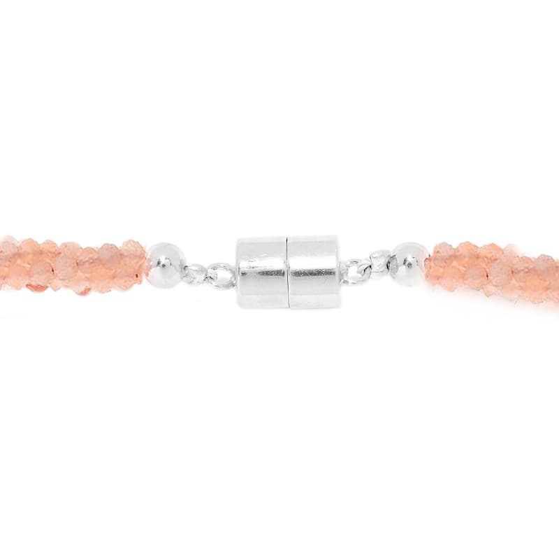 925 Sterling Silver multi gemstone Beaded Necklace