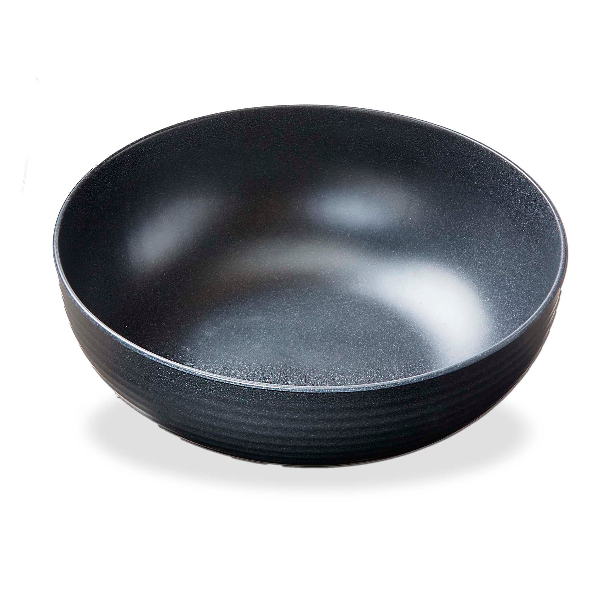 Brooklyn Charcoal Melamine Serving Bowl 168oz - Dishwasher Safe, Everyday Serveware, 12" x 12" x 3.75"