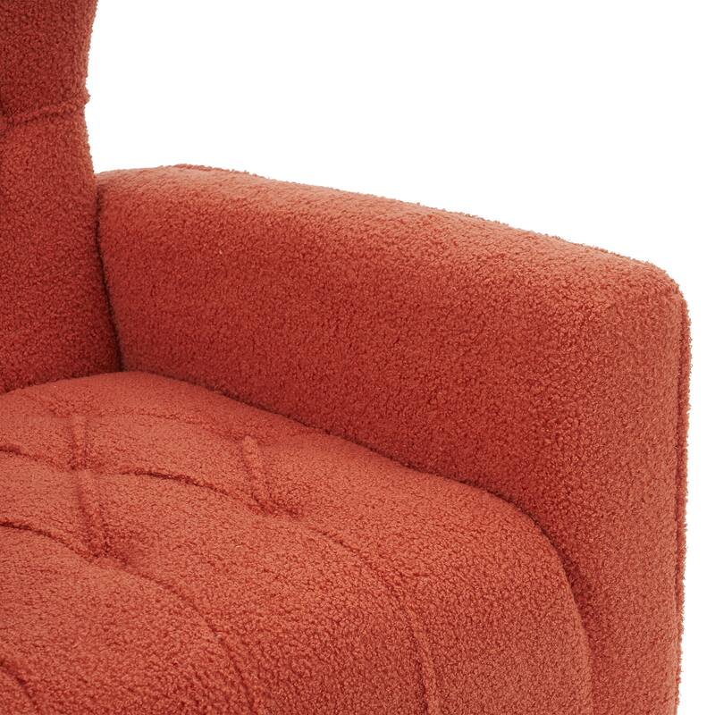 Upholstered Wingback Chair with Ottoman