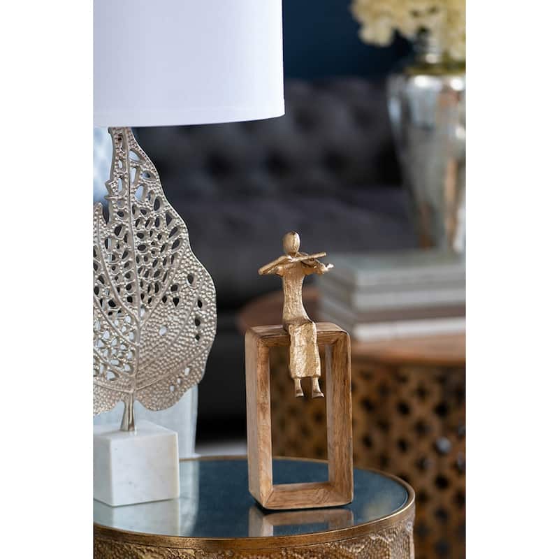 Musician Figure with Violin - 12.25" - Gold