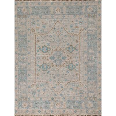 Turkish Oushak Vegetable Dye Accent Rug Handmade Wool Carpet - 2'11"x 3'11"