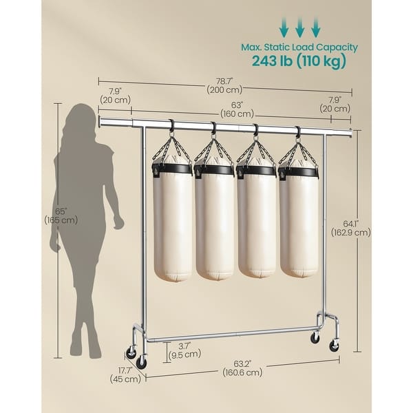 Garment Rack Extender Heavy-Duty Garment Rack With Extendable Hanging Rod - Silver - Bed Bath ...