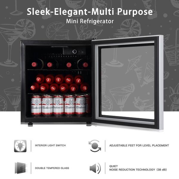 Shop Okada 60 Can Or 18 Bottles Beverage Refrigerator Or Wine Cooler Mini Fridge With Glass Door For Beer Soda Or Wine Overstock 31136089