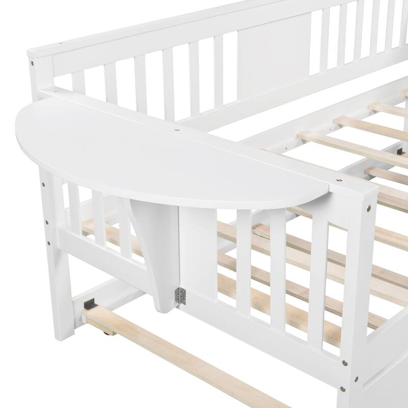 Multi-Functional Daybed with Trundle and Storage Side Tables for Bedroom or Living Room