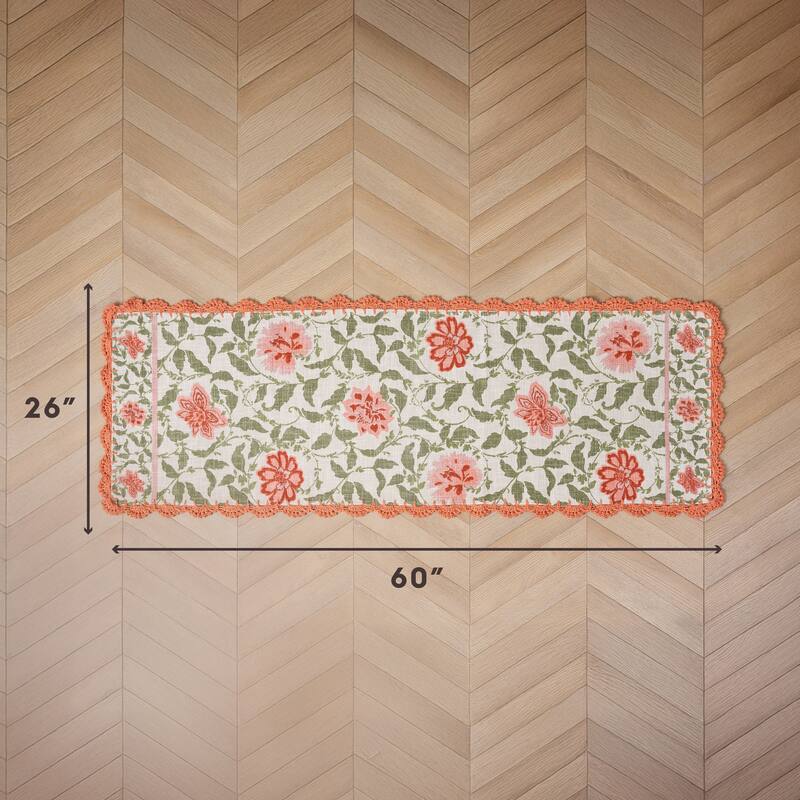 Laura Ashley Cotton Slub Crochet Border Rugs