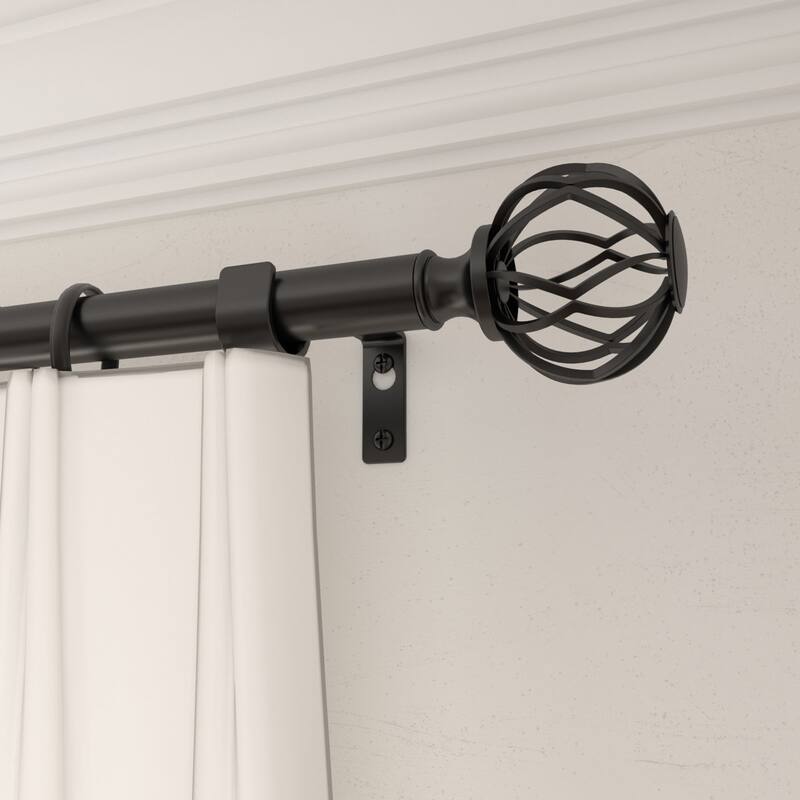 Acroma Adjustable Single Curtain Rod Overall Width X 0.75" Diameter