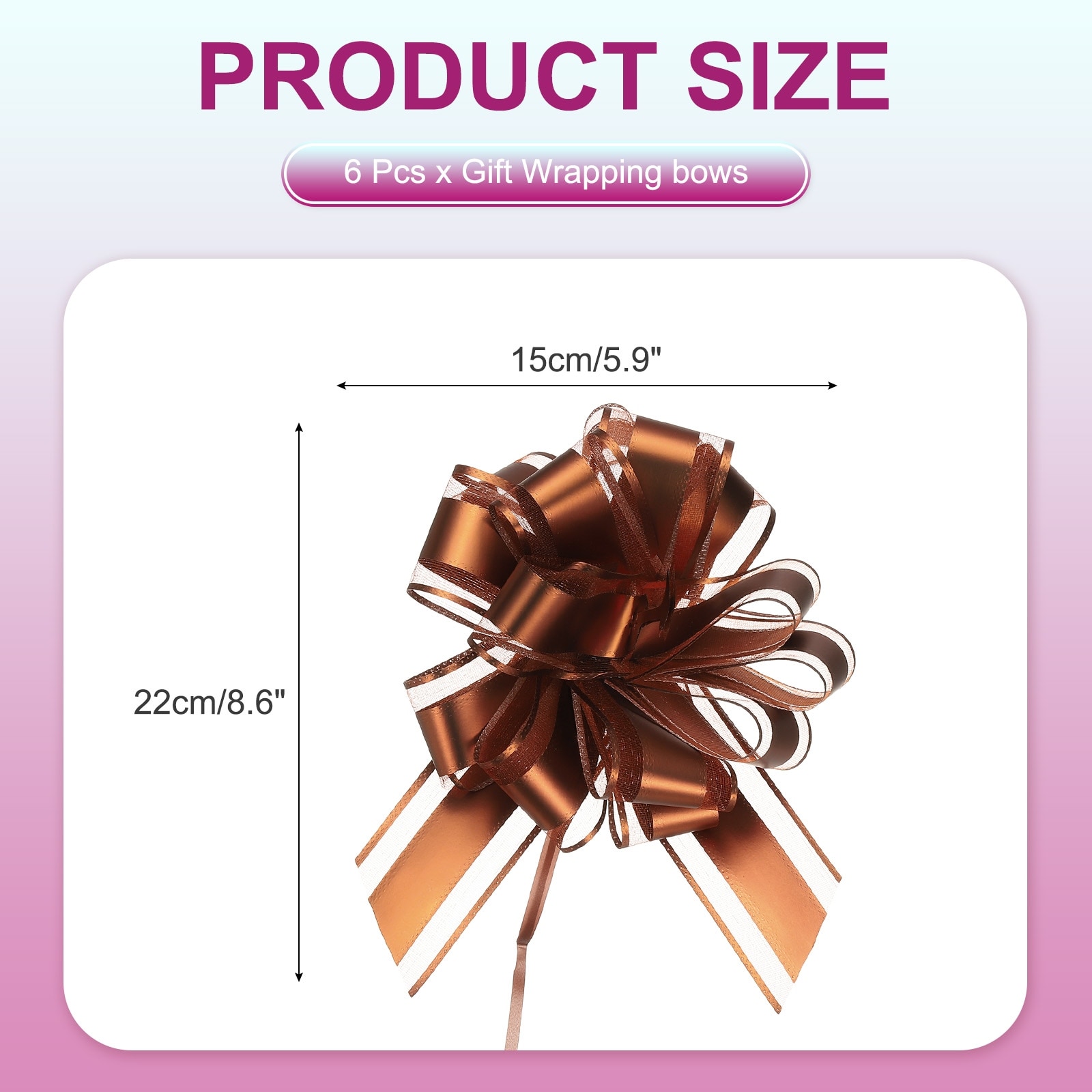 Large Pull Bow Gift Wrapping, Ribbon Organza Metallic Green Bows for Gift Wrapping Wedding Baskets Car - 9 Inch