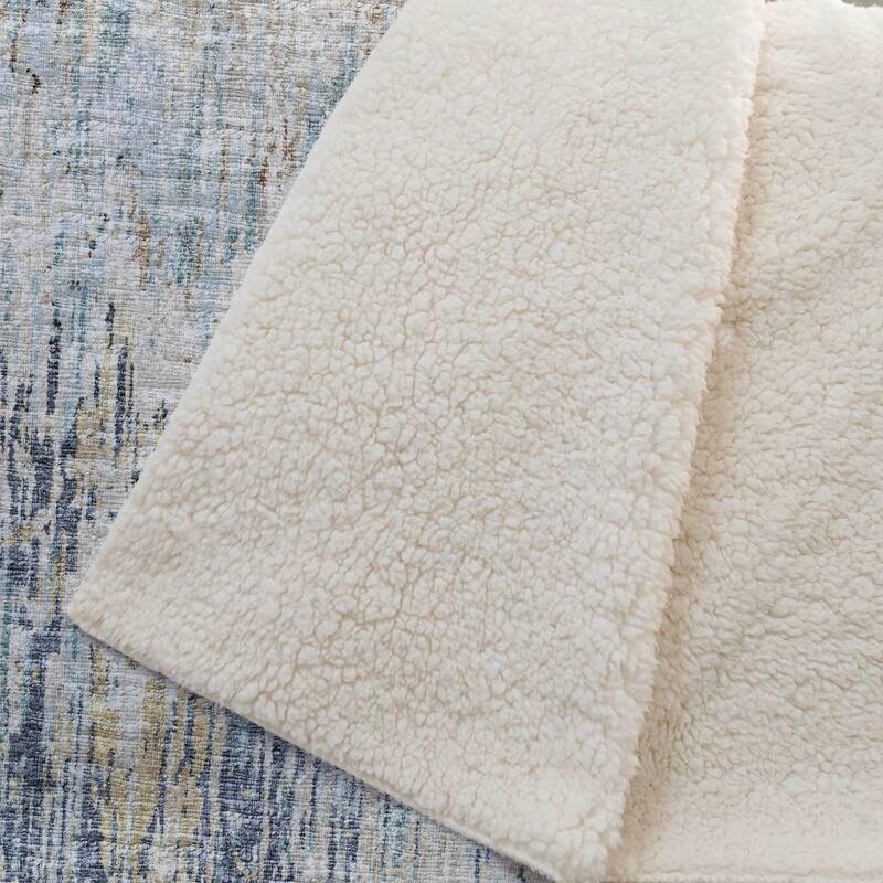 Premium Machine Washable ASB66 Abstract Ombre Sherpa Throw Blanket
