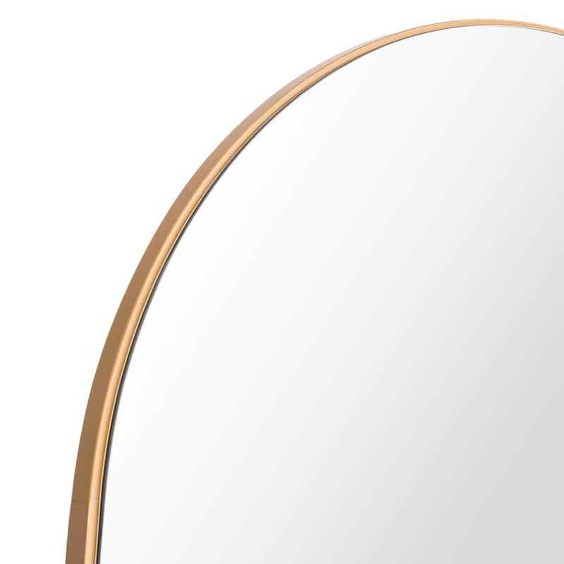 Arched Full Length Mirror with Solid Wood Frame