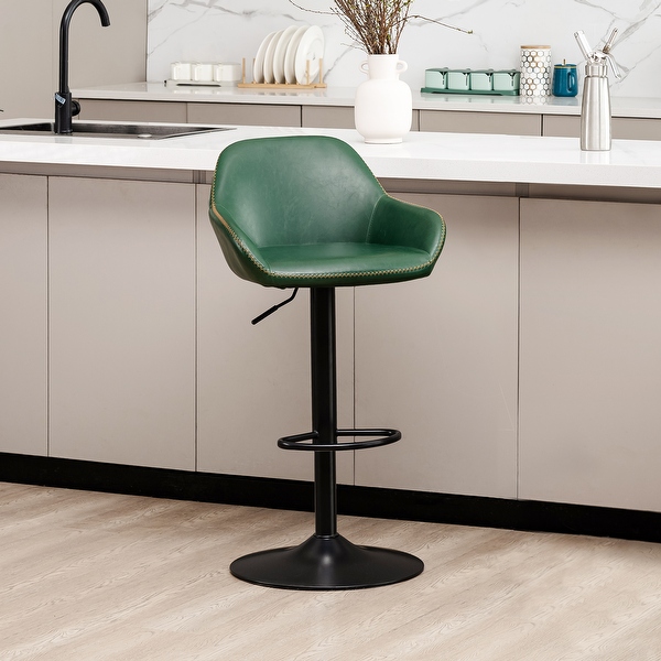 Glitzhome Mid-Century Height Adjustable Faux Leather Swivel Glitzhome Mid-Century Height Adjustable Faux Leather Swivel