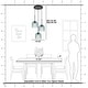 preview thumbnail 12 of 12, 3 Light Black Cluster Pendant Blue Textured Glass Adjustable Modern - 3-Lights