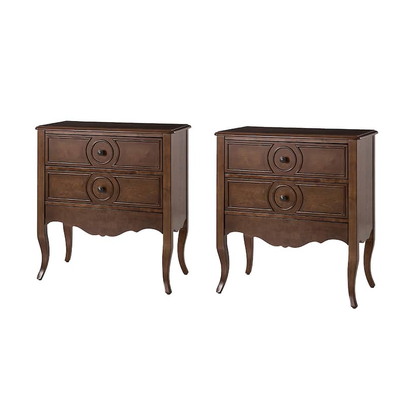 Sidney Traditional 3-Drawer Nightstand with Built-In Outlets and USB by HULALA HOME