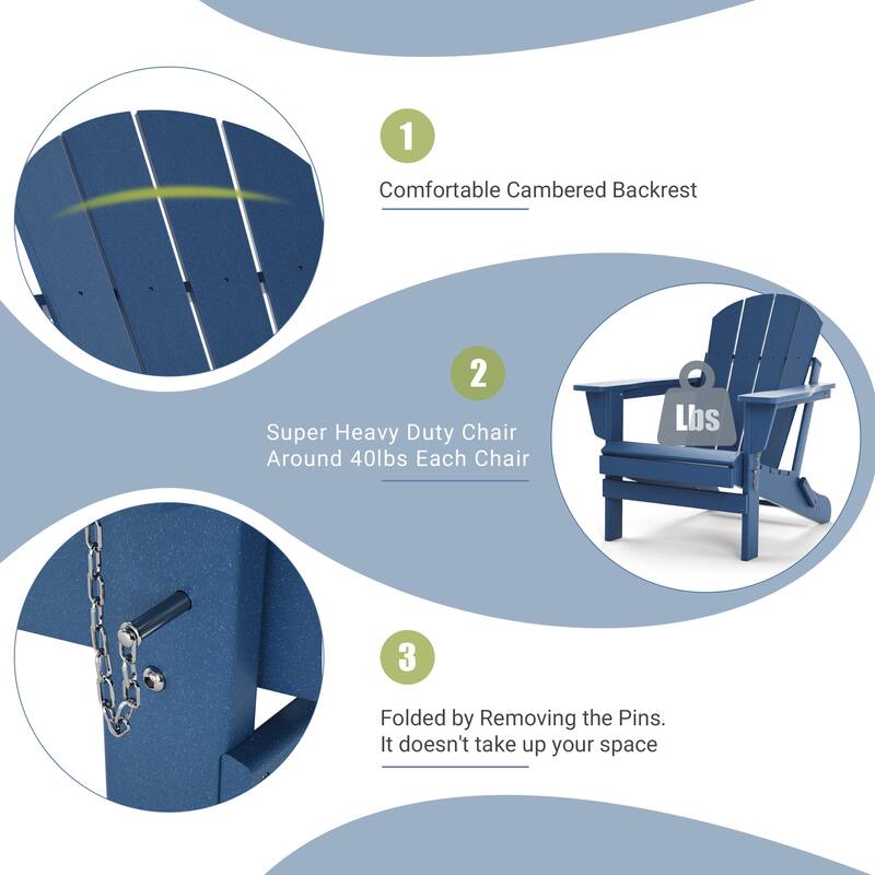 Poly Outdoor Adirondack Chair - Foldable All Weather