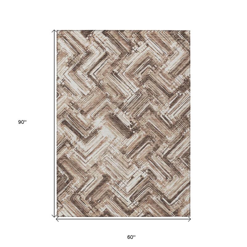 HomeRoots Geometric Transitional Rectangle Outdoor Rug