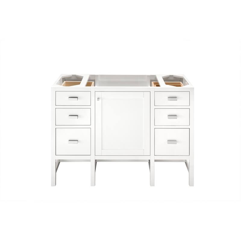James Martin Vanities Addison 48" Single Vanity, Glossy White - Base Only - No Top