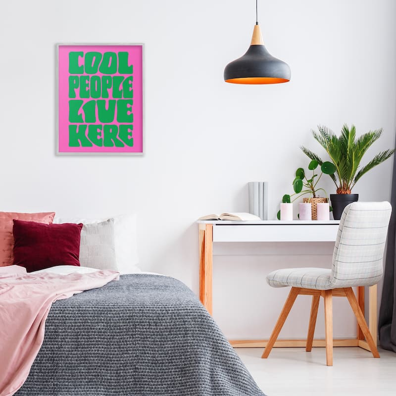 Stupell Cool People Live Here Framed Giclee Art Design By House of Lulu
