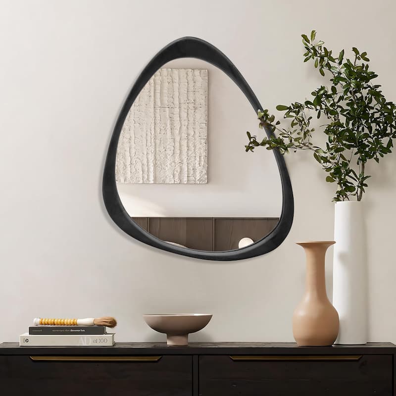 Irregular Mirror Asymmetrical Wood Wall Mirror
