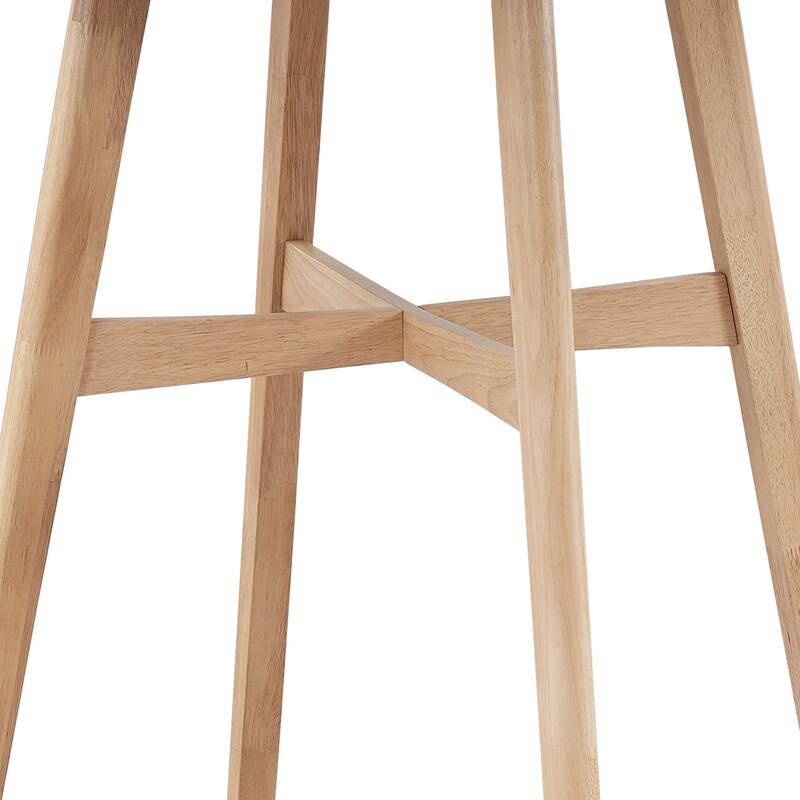 31.5" Oversize Round Bar Table, High-Top Wooden Dining Table with Crossbar, Black MDF Top for Pub & Living Room