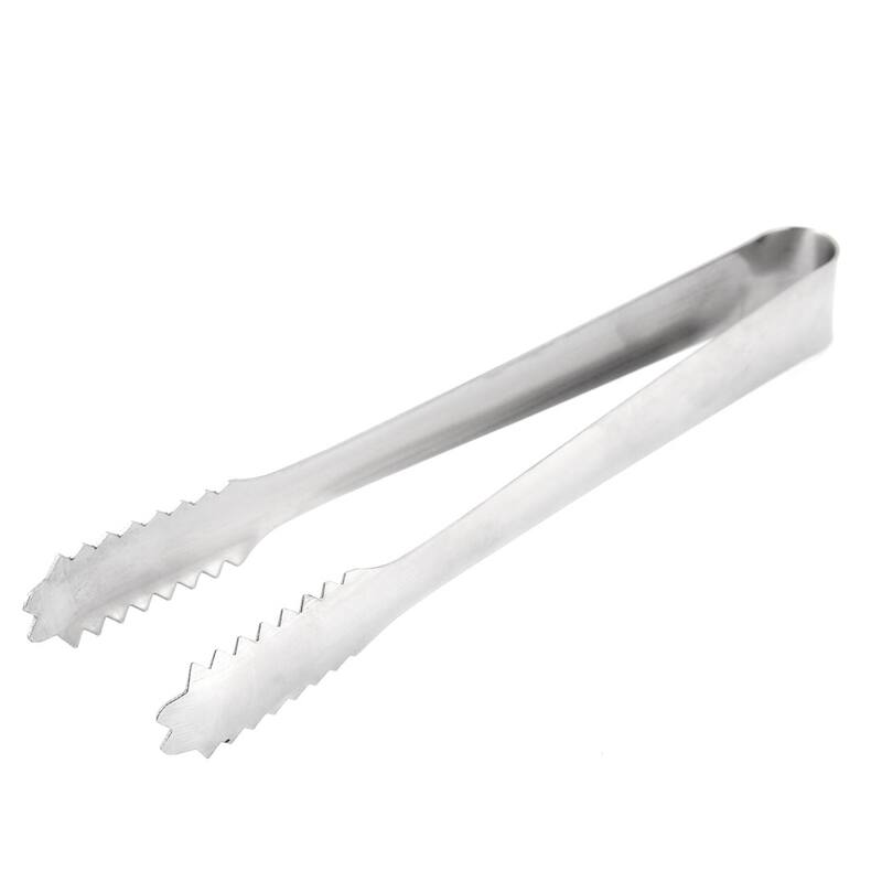 Restaurant Bar Cocktail Versatile Mini Stainless Steel Ice Tong Clip Clamp - Silver Tone