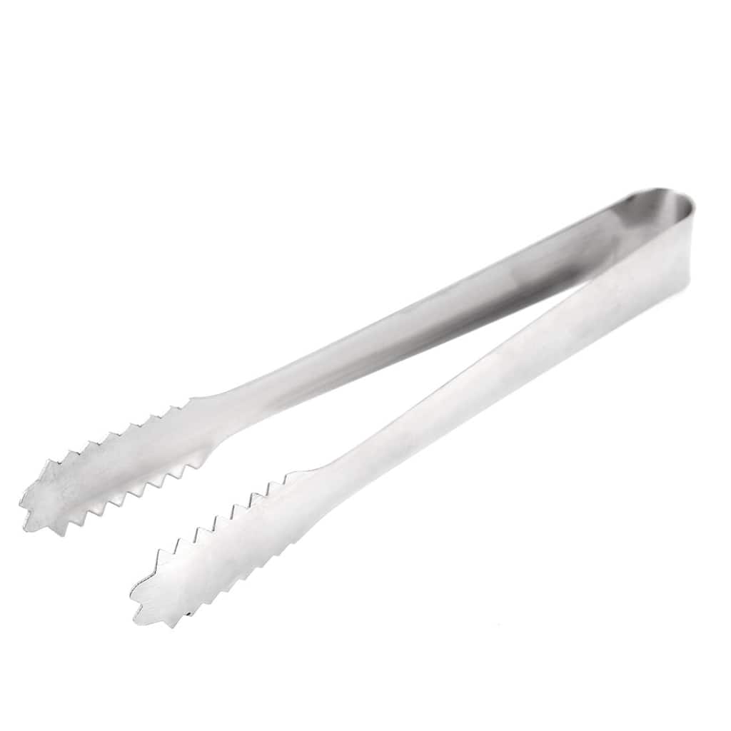 Restaurant Bar Cocktail Versatile Mini Stainless Steel Ice Tong Clip Clamp - Silver Tone
