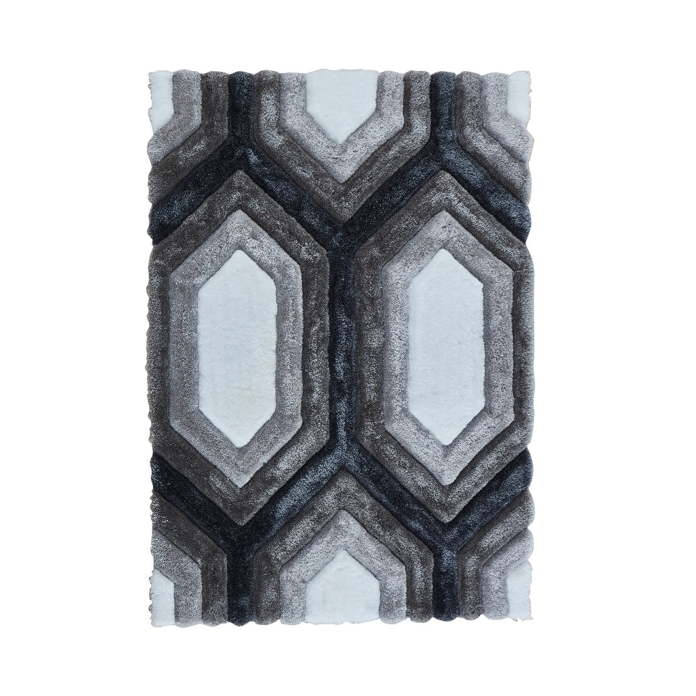 Mateos Collection Grey/White Area Rug