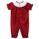 preview thumbnail 2 of 2, Red Velvet Reindeer Smocked Playsuit - 3-6M