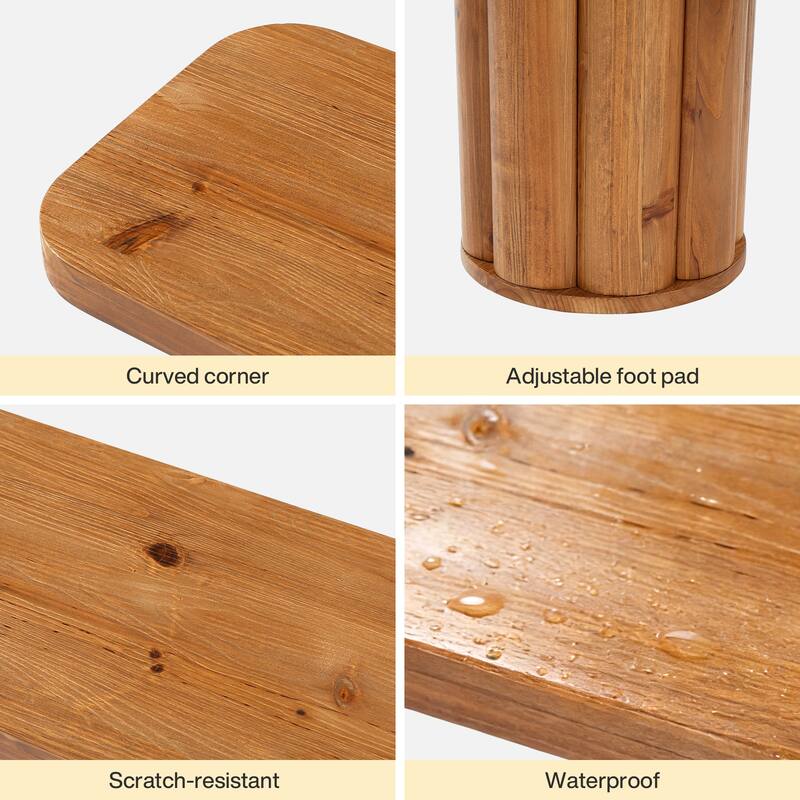 Solid Wood Extra Long Dining Bench, Kitchen Bench Entryway Accent Bench for Dining/Living Room Foyer Entrance Bedroom