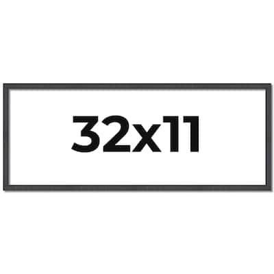 32x11 Frame Brown Solid Wood Picture Frame - Complete Modern Photo