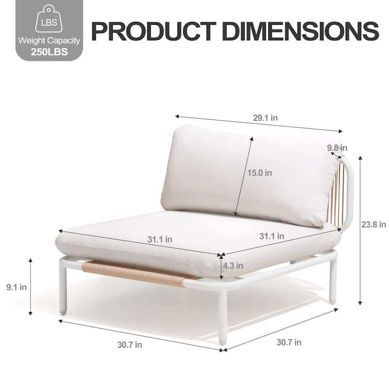 Pellebant Outdoor Sectional Sofa Patio Conversation Seating Set