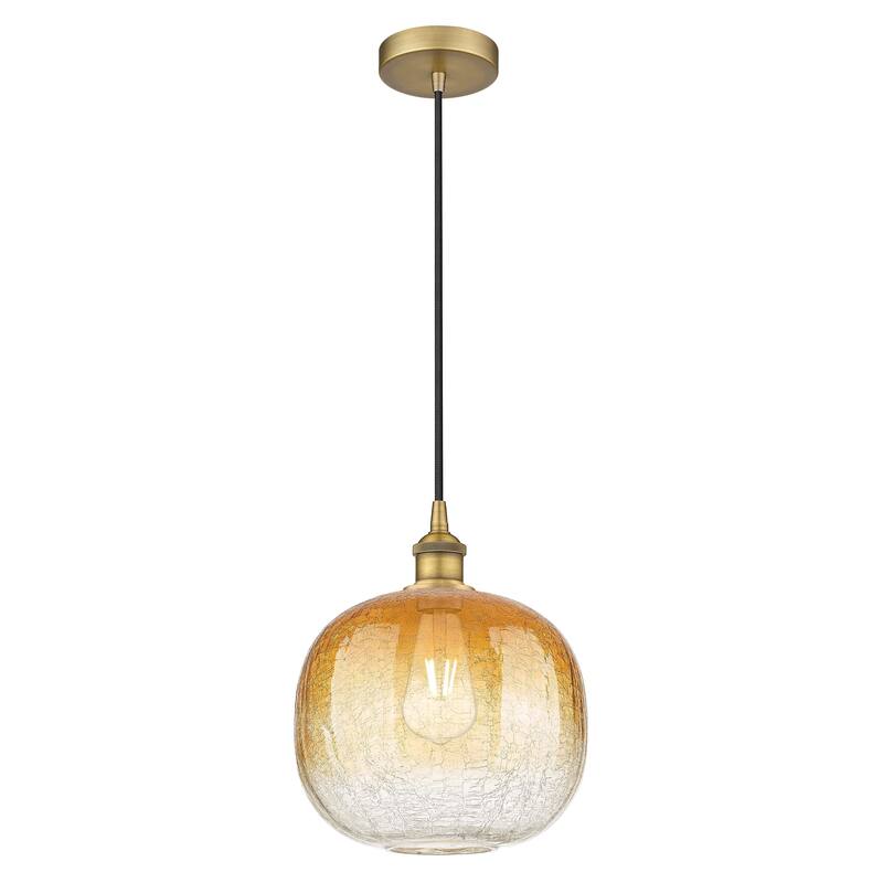 Innovations Lighting Endless Possibilities Edison - Brookhaven Sphere - 1 Light 11" Cord Hung Mini Pendant - Brushed Brass/Amber