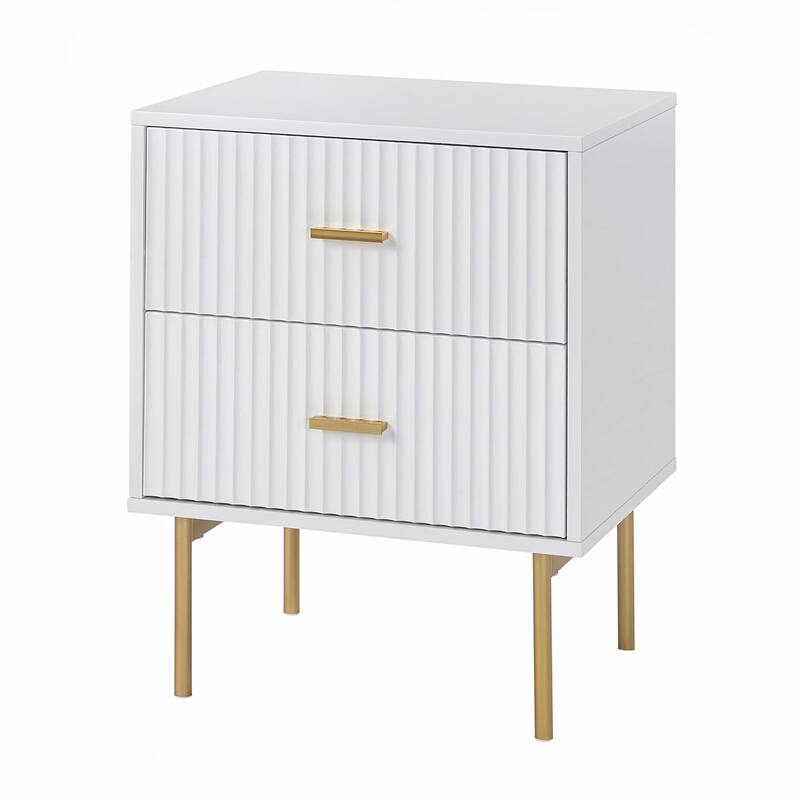 Jonah Contemporary Adjustable Legs Wood 2-Drawer Nightstand by HULALA HOME