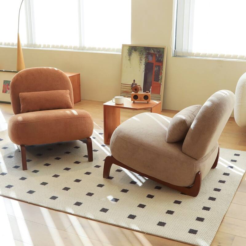 Elegant Velvet Armless Accent Chair - Modern Solid Wood Legs, Versatile Seating for Any Space